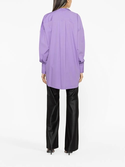 The Attico Diana asymmetric cotton shirt - Purple - zdjęcie produktu nr 2