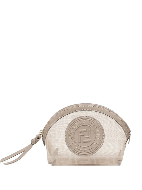 FENDI FF-logo mesh make up bag - Neutrals - zdjęcie produktu nr 1