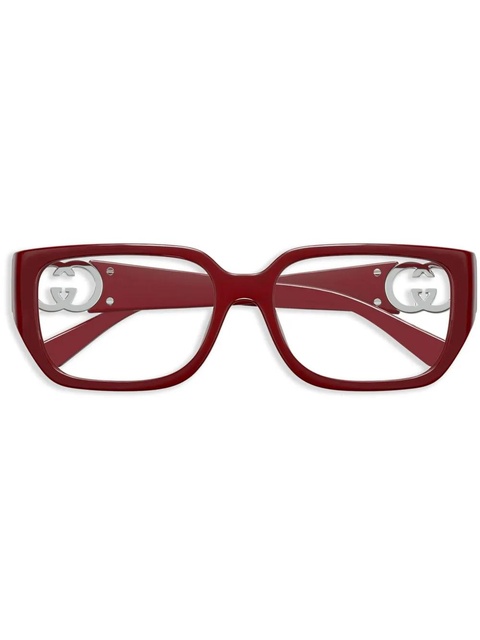 Gucci Eyewear rectangle-frame glasses - Red - zdjęcie produktu nr 1