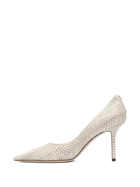 Jimmy Choo 85mm Love snakeskin-effect pointed-toe pumps - Grey - zdjęcie produktu nr 2