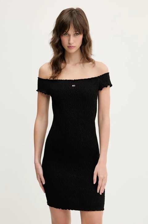 Tommy Jeans sukienka kolor czarny mini dopasowana DW0DW20298 - zdjęcie produktu nr 1