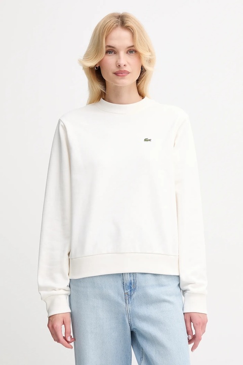 Lacoste bluza bawełniana damska kolor beżowy gładka SF5270 - zdjęcie produktu nr 1
