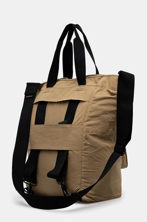 Barbour plecak bawełniany Barbour Transport 3 Way Tote/Backpack Bag kolor zielony mały gładki UBA0740 - zdjęcie produktu nr 2