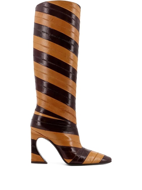 FENDI striped heel boots - Brown - zdjęcie produktu nr 1