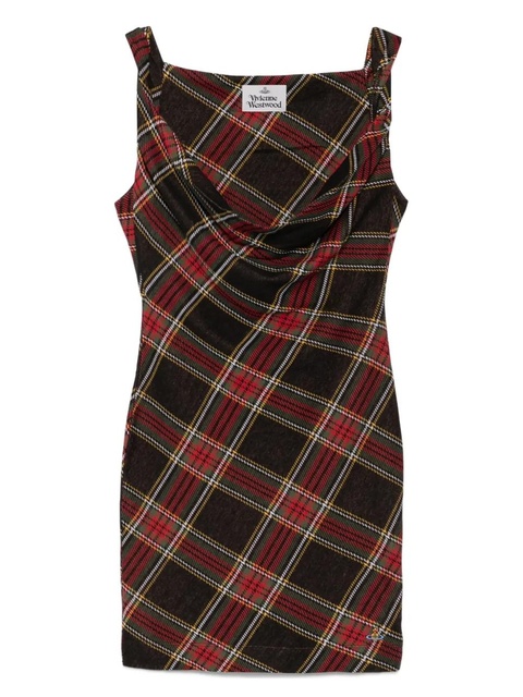 Vivienne Westwood plaid cowl-neck dress - Red - zdjęcie produktu nr 1