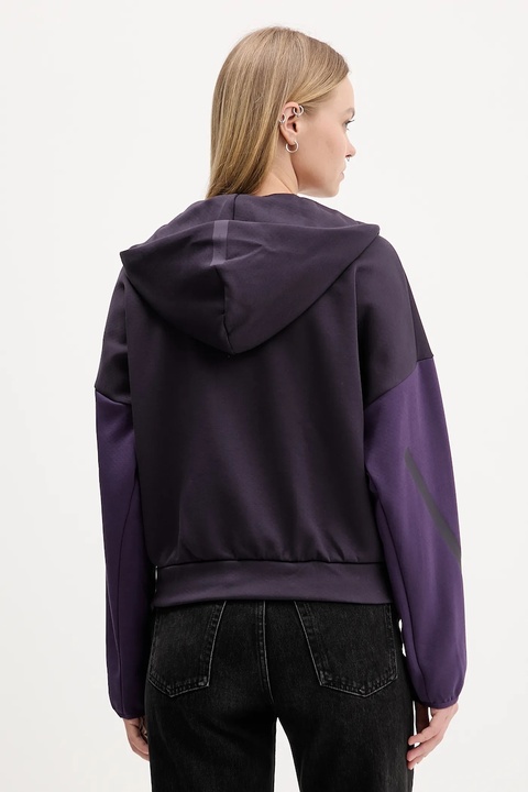 adidas bluza adidas x Z.N.E damska kolor fioletowy z kapturem wzorzysta KC0990 - zdjęcie produktu nr 2
