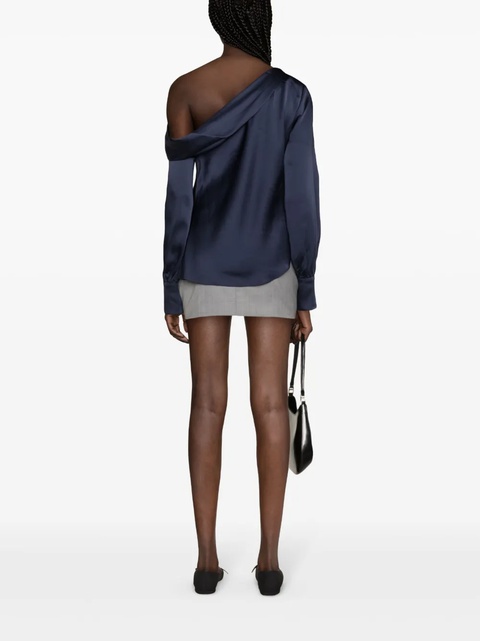 Simkhai Alice asymmetric draped-shoulder blouse - Blue - zdjęcie produktu nr 2