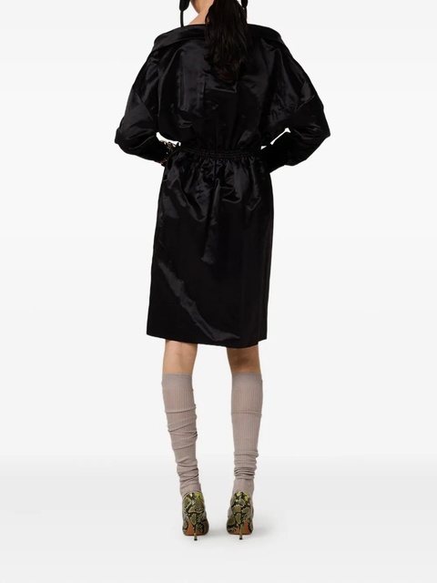 Miu Miu elastic-waist satin dress - Black - zdjęcie produktu nr 2