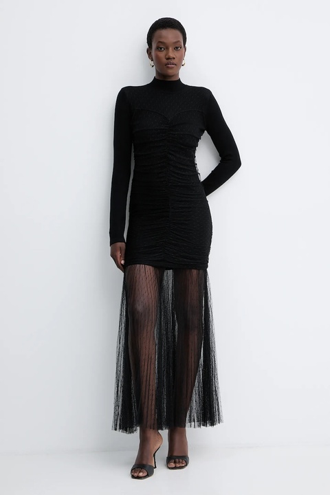 Twinset sukienka kolor czarny maxi rozkloszowana 252TT3262 - zdjęcie produktu nr 1