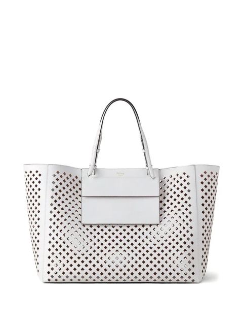 Mulberry perforated leather tote bag - White - zdjęcie produktu nr 1