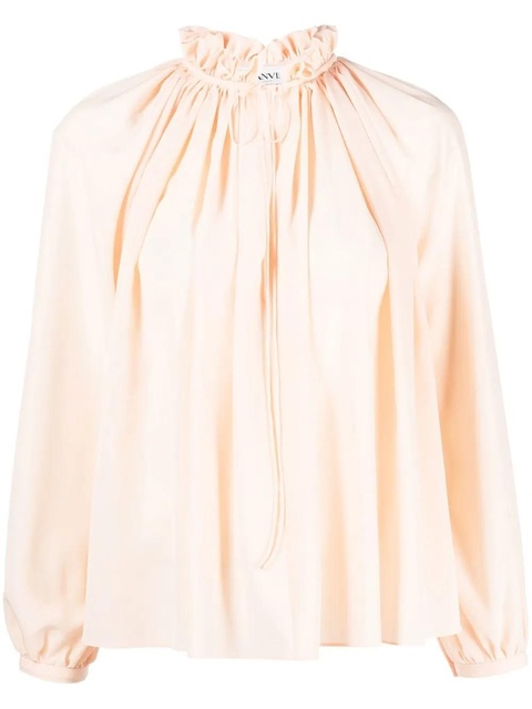 Lanvin pleated-neckline silk blouse - Orange - zdjęcie produktu nr 2