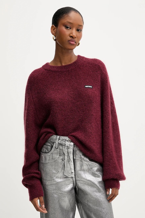 Rotate sweter z dodatkiem wełny damski kolor bordowy lekki 1145652734 - zdjęcie produktu nr 1