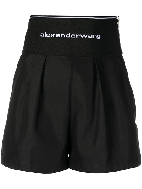 Alexander Wang logo-waistband safari shorts - Black - zdjęcie produktu nr 1