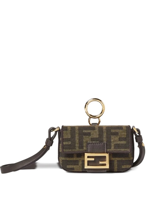 FENDI Nano Baguette FF-jacquard shoulder bag - Brown - zdjęcie produktu nr 1