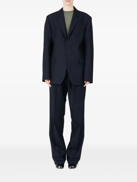 Maison Margiela pinstripe single-breasted blazer - Blue - zdjęcie produktu nr 2
