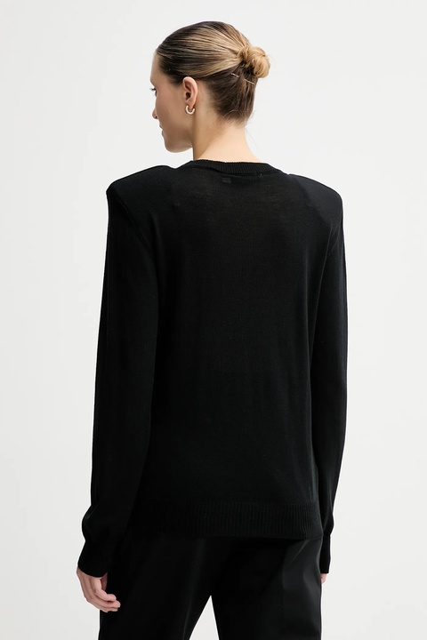 Simona Corsellini sweter wełniany damski kolor czarny lekki A25CPMGE0301 - zdjęcie produktu nr 2
