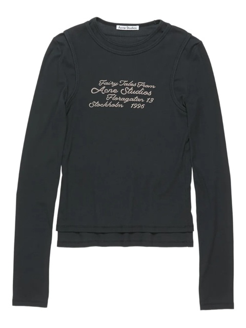 Acne Studios embroidered T-shirt - Black - zdjęcie produktu nr 1