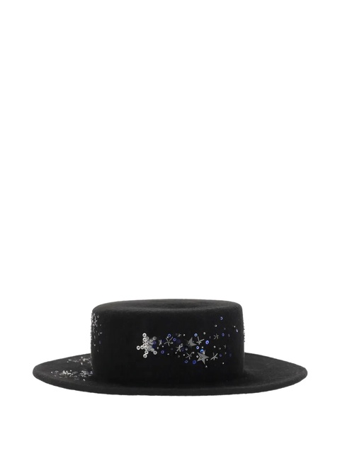 Ruslan Baginskiy wide-brim sequin-embellished hat - Black - zdjęcie produktu nr 1
