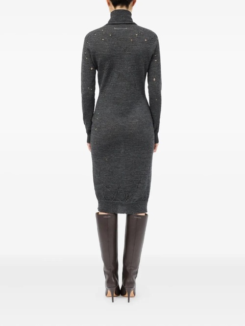 MM6 Maison Margiela turtleneck ribbed dress - Grey - zdjęcie produktu nr 2