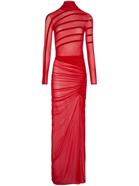 Jean Paul Gaultier draped mesh dress - Red - zdjęcie produktu nr 1