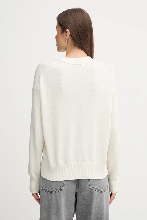 Calvin Klein Jeans sweter bawełniany damski kolor beżowy lekki LV047C311G - zdjęcie produktu nr 2