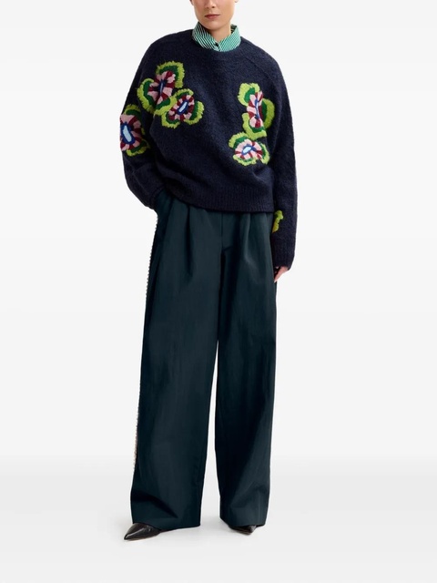 Essentiel Antwerp floral-embroidered crew-neck sweater - Blue - zdjęcie produktu nr 2