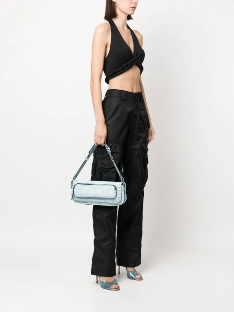 BY FAR Maddy studded shoulder bag - Blue - zdjęcie produktu nr 1