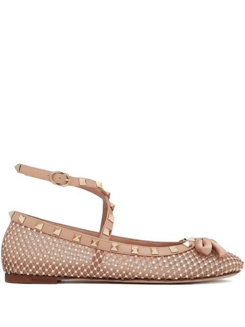 Valentino Garavani Rockstud mesh ballet flats - Pink - zdjęcie produktu nr 1