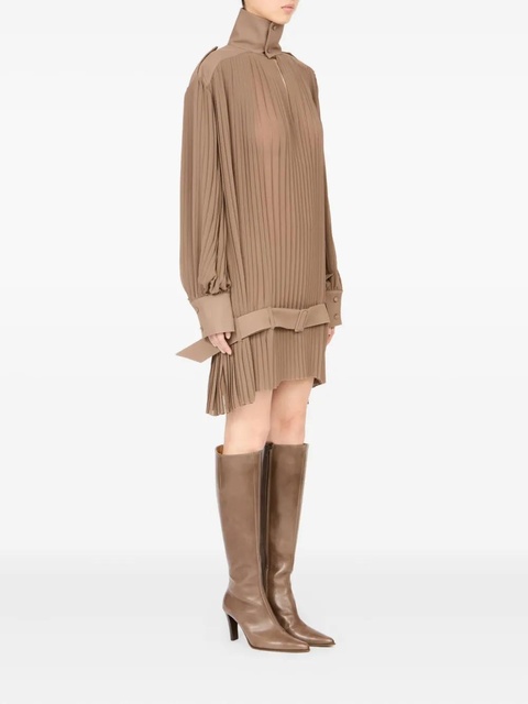 MM6 Maison Margiela pleated high-neck dress - Neutrals - zdjęcie produktu nr 1
