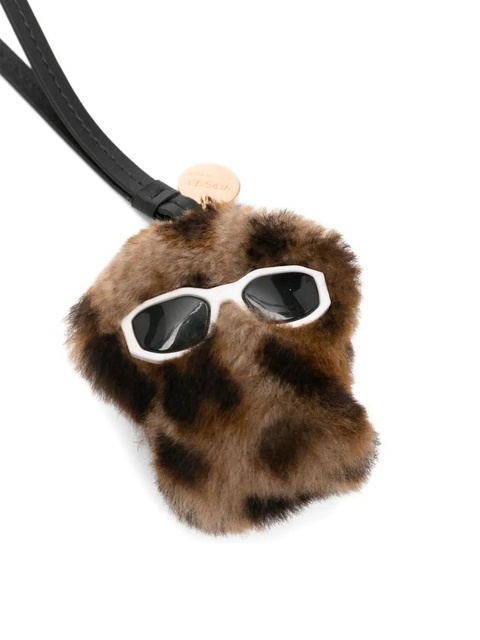 Versace leopard-print textured keyring - Brown - zdjęcie produktu nr 2