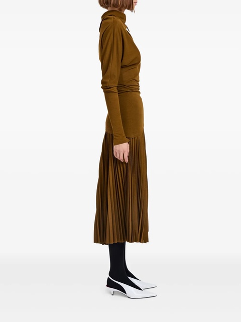 Proenza Schouler drapped-neck pleated top - Brown - zdjęcie produktu nr 1