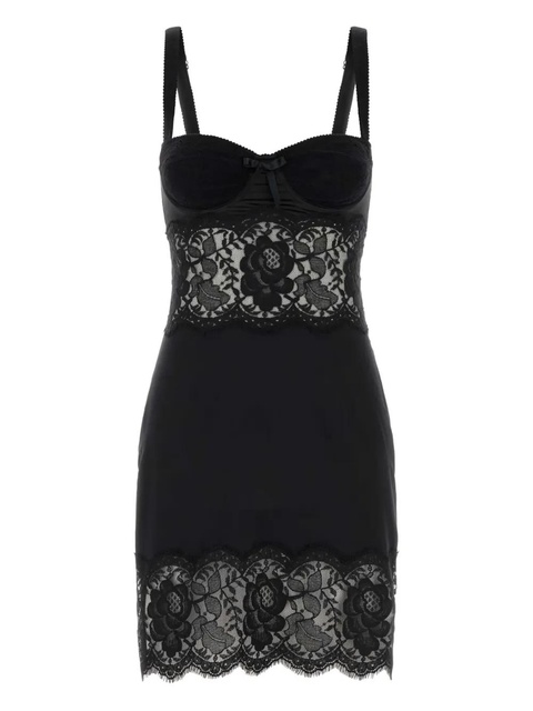Dolce & Gabbana floral-lace mini dress - Black - zdjęcie produktu nr 2