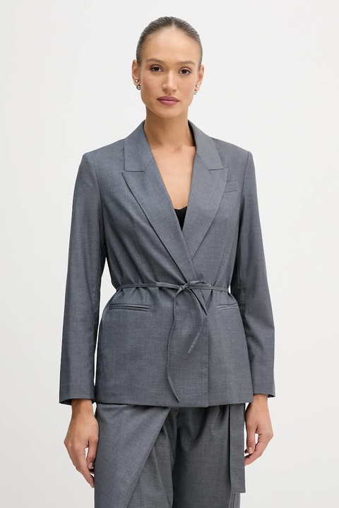 Sisley marynarka kolor szary dwurzędowa gładka 2K2KLW03C - zdjęcie produktu nr 1