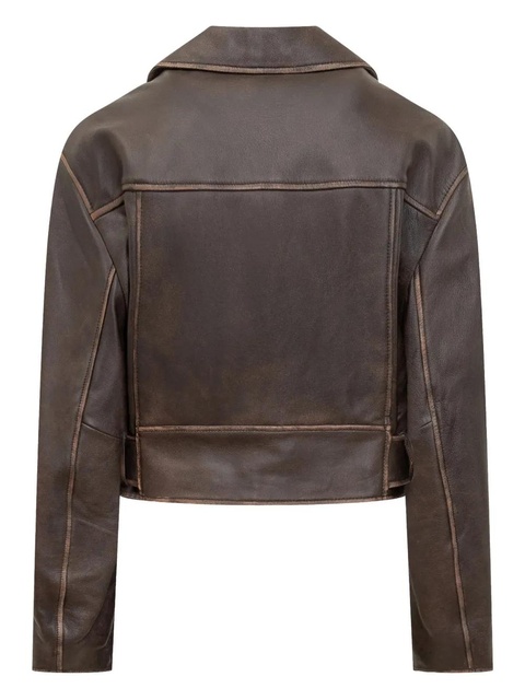Weekend Max Mara Saletta biker jacket - Brown - zdjęcie produktu nr 2