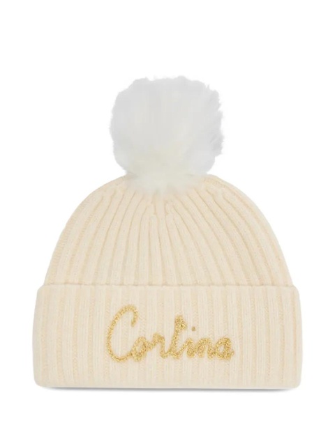 MC2 Saint Barth pom-pom ribbed beanie - Neutrals - zdjęcie produktu nr 2