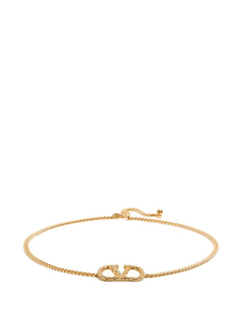 Valentino Garavani VLogo crystal-embellished belt - Gold - zdjęcie produktu nr 2