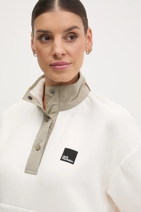 Jack Wolfskin bluza polarowa Sumetro damska kolor beżowy gładka A64110 - zdjęcie produktu nr 2