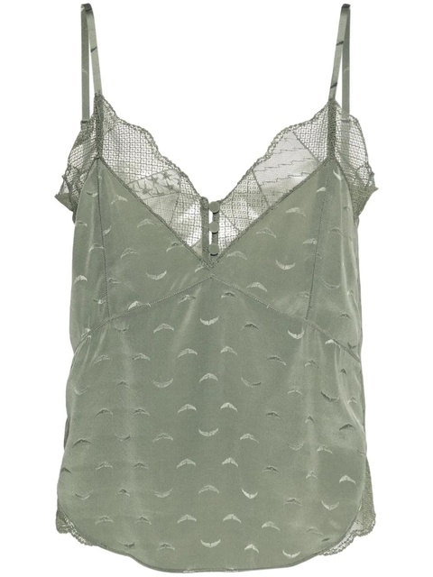 Zadig&Voltaire logo-jacquard silk top - Green - zdjęcie produktu nr 1