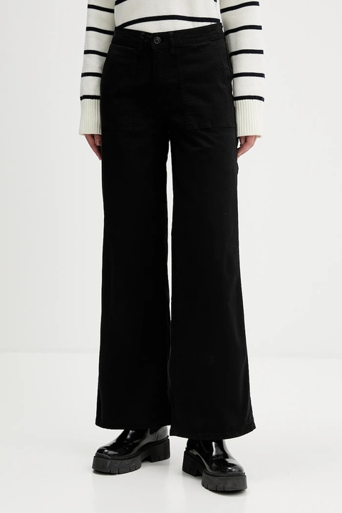 Guess Jeans spodnie damskie kolor czarny szerokie high waist W5GB40 WGB51 - zdjęcie produktu nr 1