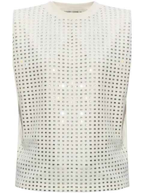 Golden Goose crystal-embellished cotton top - White - zdjęcie produktu nr 1