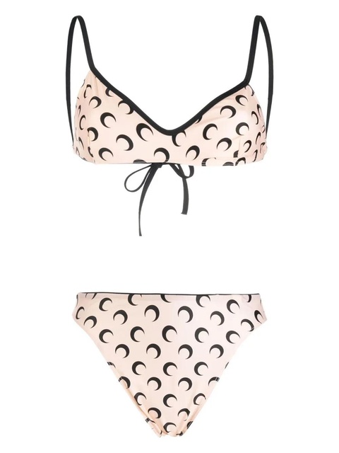Marine Serre Crescent Moon-print bikini - Neutrals - zdjęcie produktu nr 1