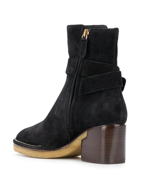 Tod's buckle-strap suede ankle boots - Black - zdjęcie produktu nr 2