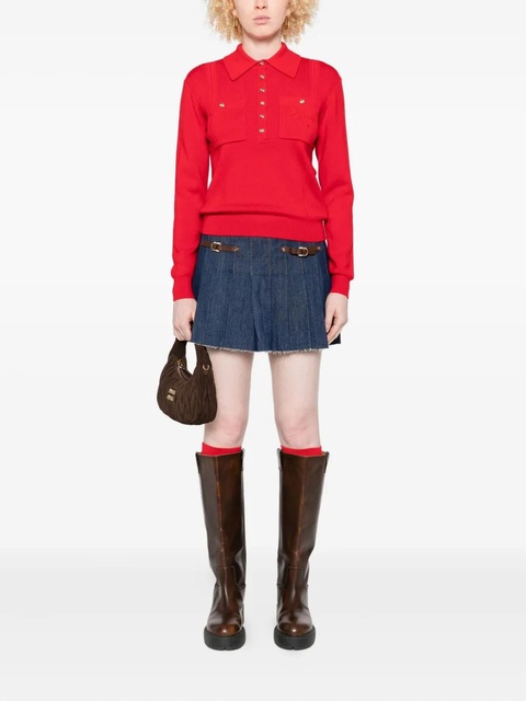 Maje pleated buckle-fastening mini skirt - Blue - zdjęcie produktu nr 2