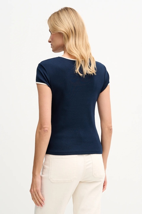 Tommy Hilfiger t-shirt bawełniany damski kolor granatowy WW0WW47881 - zdjęcie produktu nr 2