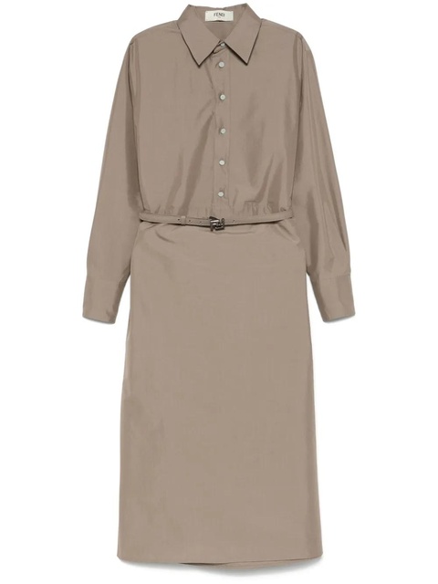 FENDI poplin shirt dress - Brown - zdjęcie produktu nr 1