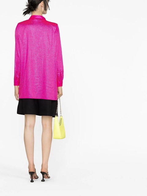 Self-Portrait rhinestone-embellished long-sleeved shirt - Pink - zdjęcie produktu nr 2