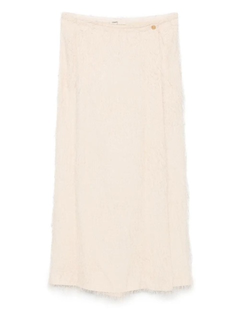 KHAITE frayed silk skirt - Neutrals - zdjęcie produktu nr 1