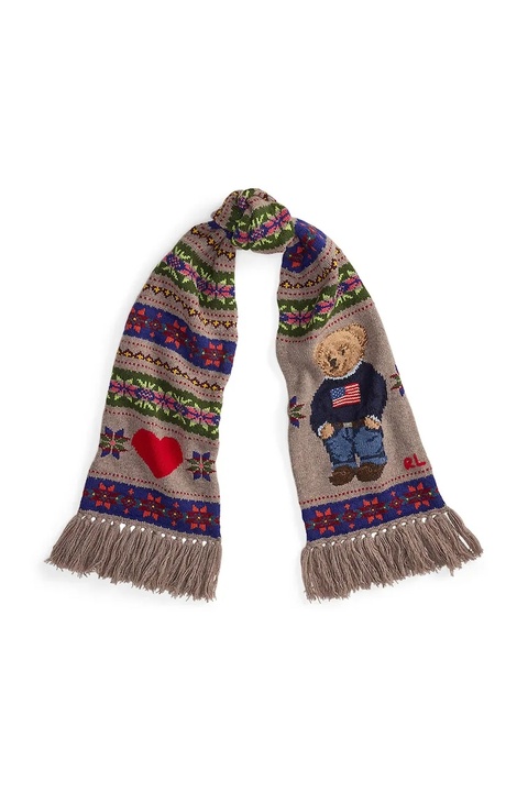 Polo Ralph Lauren szalik z wełną damski kolor multicolor wzorzysty 455981438 - zdjęcie produktu nr 1