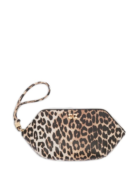GANNI leopard print wristlet make up bag - Brown - zdjęcie produktu nr 1
