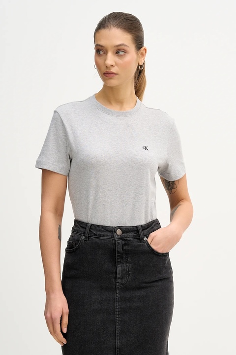 Calvin Klein Jeans t-shirt bawełniany damski kolor szary LV047B224G - zdjęcie produktu nr 1